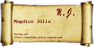 Magdics Júlia névjegykártya